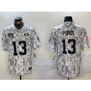 Nike 49ers 13 Brock Purdy Arctic Camo 2024 F.U.S.E. Salute to Service Limited Men Jersey