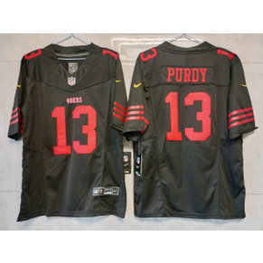 Nike 49ers 13 Brock Purdy Black 2023 F.U.S.E Vapor Limited Men Jersey