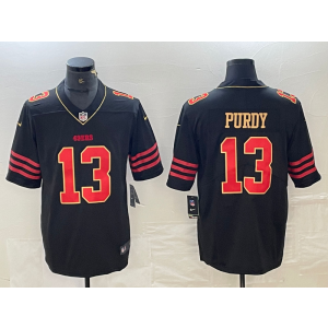 Nike 49ers 13 Brock Purdy Black Gold Vapor Limited Men Jersey