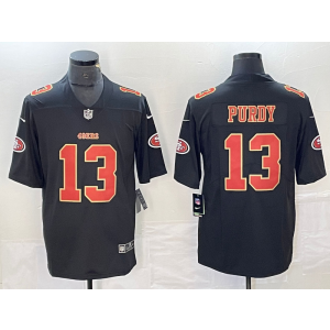 Nike 49ers 13 Brock Purdy Black Gold Vapor Limited Men Jersey