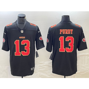 Nike 49ers 13 Brock Purdy Black Gold Vapor Limited Men Jersey