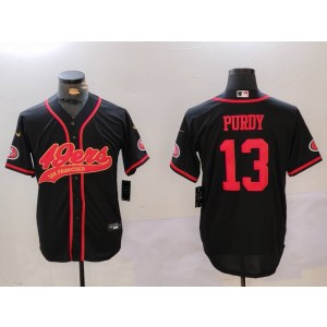 Nike 49ers 13 Brock Purdy Black Vapor Baseball Limited Men Jersey