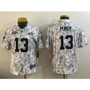 Nike 49ers 13 Brock Purdy Camo 2024 F.U.S.E. Salute to Service Limited Women Jersey (Runs Small)