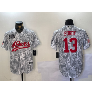Nike 49ers 13 Brock Purdy Camo Vapor Baseball Limited Men Jersey