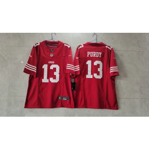 Nike 49ers 13 Brock Purdy Red 2023 F.U.S.E Vapor Limited Men Jersey