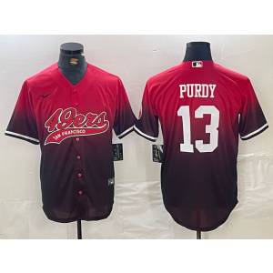 Nike 49ers 13 Brock Purdy Red Drift Vapor Baseball Limited Men Jersey
