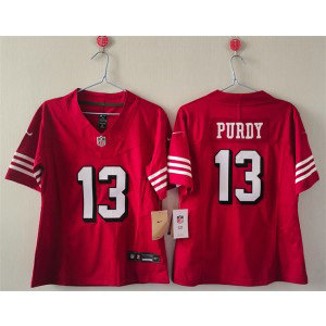 Nike 49ers 13 Brock Purdy Red F.U.S.E. Vapor Limited Women Jersey(Run Small)