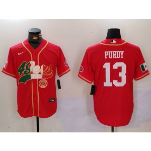 Nike 49ers 13 Brock Purdy Red Mexico Vapor Baseball Limited Men Jersey