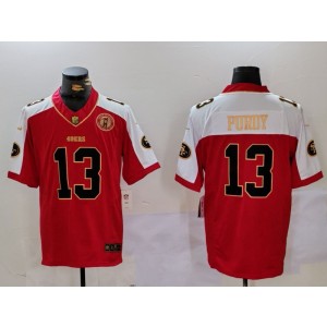 Nike 49ers 13 Brock Purdy Red Thanksgiving Day F.U.S.E. Vapor Limited Men Jersey