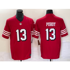 Nike 49ers 13 Brock Purdy Red Throwback 2023 F.U.S.E Vapor Limited Men Jersey