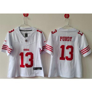 Nike 49ers 13 Brock Purdy White F.U.S.E. Vapor Limited Women Jersey(Run Small)