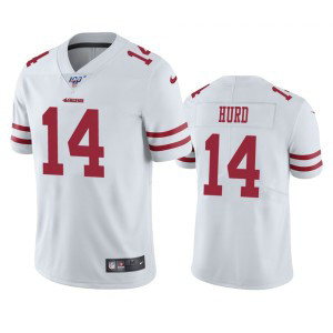 Nike 49ers 14 Jalen Hurd White Vapor Untouchable Limited Men Jersey
