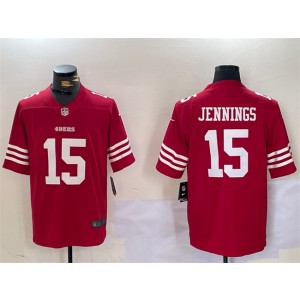Nike 49ers 15 Jauan Jennings Red Vapor Untouchable Limited Men Jersey