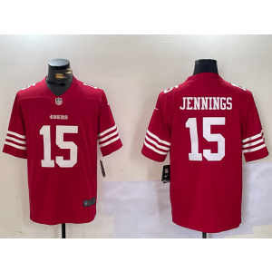 Nike 49ers 15 Jennings Red Vapor Untouchable Limited Men Jersey