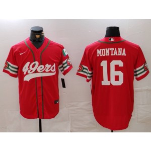 Nike 49ers 16 Joe Montan Red Vapor Baseball Limited Men Jersey