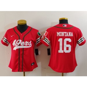 Nike 49ers 16 Joe Montana Red Mexico Vapor Baseball Limited Women Jersey Nike 49ers 16 Joe Montana Red Mexico Vapor Baseball Limited Women Jersey