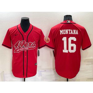 Nike 49ers 16 Joe Montana Red Vapor Baseball Limited Men Jersey