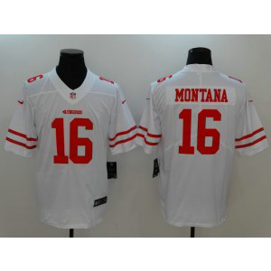 Nike 49ers 16 Joe Montana White Vapor Untouchable Limited Men Jersey