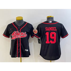 Nike 49ers 19 Deebo Samuel Black Vapor Baseball Limited Women Jersey