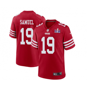 Nike 49ers 19 Deebo Samuel Red 2024 Super Bowl LVIII Vapor Limited Men Jersey