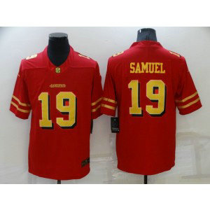 Nike 49ers 19 Deebo Samuel Red Gold Vapor Untouchable Limited Men Jersey