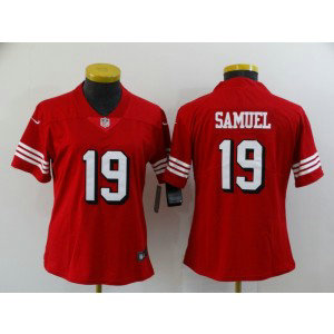 Nike 49ers 19 Deebo Samuel Red New Font Vapor Limited Women Jersey