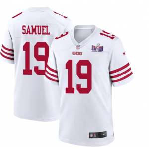 Nike 49ers 19 Deebo Samuel White 2024 Super Bowl LVIII Vapor Limited Men Jersey