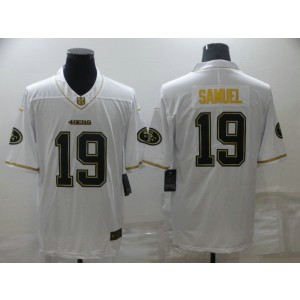 Nike 49ers 19 Deebo Samuel White Gold Vapor Limited Men Jersey