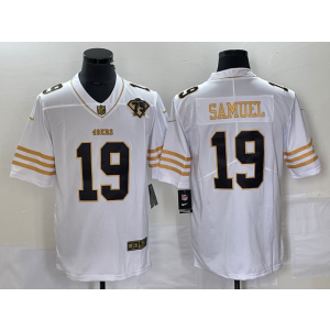 Nike 49ers 19 Deebo Samuel White Gold Vapor Limited Men Jersey
