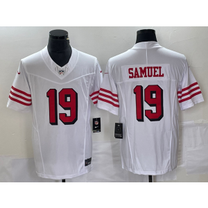 Nike 49ers 19 Deebo Samuel White Throwback 2023 F.U.S.E Vapor Limited Men Jersey