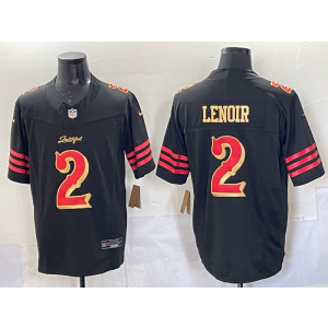 Nike 49ers 2 Lenoir Black Gold 2025 Rivalries F.U.S.E. Vapor Limited Men Jersey
