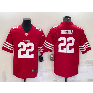 Nike 49ers 22 Matt Breida Red 2022 New Vapor Limited Men Jersey