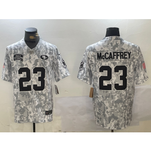Nike 49ers 23 Christian McCaffrey Arctic Camo 2024 F.U.S.E. Salute to Service Limited Men Jersey