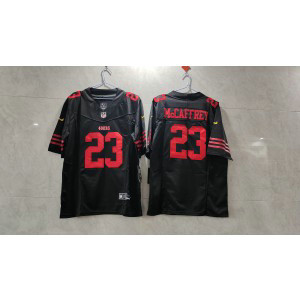 Nike 49ers 23 Christian McCaffrey Black 2023 F.U.S.E Vapor Limited Men Jersey