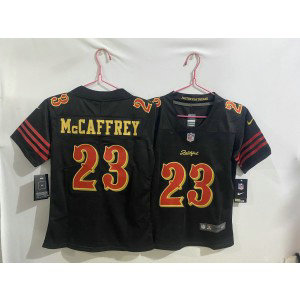 Nike 49ers 23 Christian McCaffrey Black Gold Rivalries Vapor Limited Youth Jersey