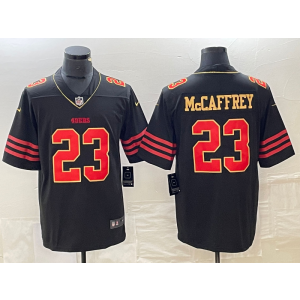 Nike 49ers 23 Christian McCaffrey Black Gold Vapor Untouchable Limited Men Jersey