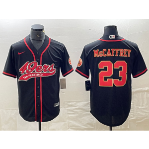 Nike 49ers 23 Christian McCaffrey Black Red Vapor Baseball Limited Men Jersey