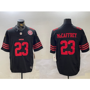 Nike 49ers 23 Christian McCaffrey Black Team Logo F.U.S.E. Vapor Limited Men Jersey