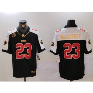 Nike 49ers 23 Christian McCaffrey Black Thanksgiving Day F.U.S.E. Vapor Limited Men Jersey