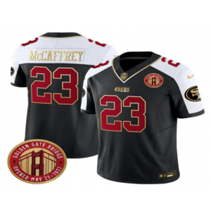 Nike 49ers 23 Christian McCaffrey Black Thanksgiving Day F.U.S.E. Vapor Limited Men Jerseys
