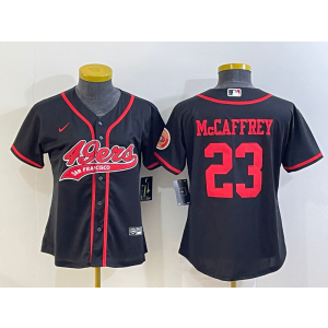 Nike 49ers 23 Christian McCaffrey Black Vapor Baseball Limited Women Jersey
