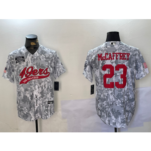 Nike 49ers 23 Christian McCaffrey Camo Vapor Baseball Limited Men Jersey