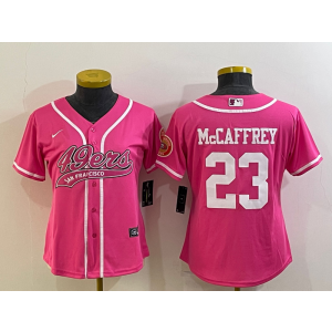 Nike 49ers 23 Christian McCaffrey Pink Vapor Baseball Limited Women Jersey