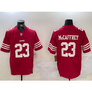 Nike 49ers 23 Christian McCaffrey Red F.U.S.E. Vapor Limited Men Jersey