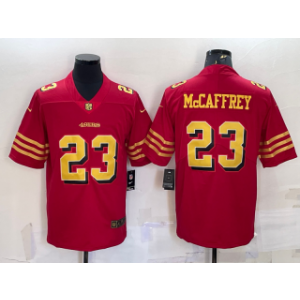 Nike 49ers 23 Christian McCaffrey Red Gold Vapor Untouchable Limited Men Jersey