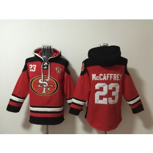 Nike 49ers 23 Christian McCaffrey Red Hoodie Sweatshirt