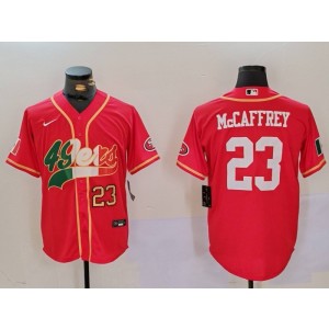 Nike 49ers 23 Christian McCaffrey Red Mexico Vapor Baseball Limited Men Jersey