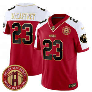 Nike 49ers 23 Christian McCaffrey Red Thanksgiving Day F.U.S.E. Vapor Limited Men Jersey