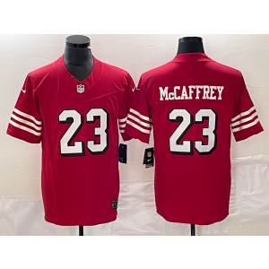 Nike 49ers 23 Christian McCaffrey Red Throwback 2023 F.U.S.E Vapor Limited Men Jersey