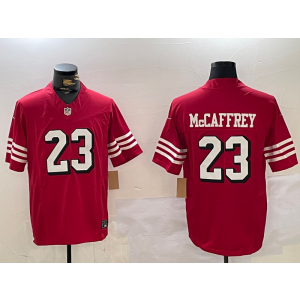 Nike 49ers 23 Christian McCaffrey Red Throwback F.U.S.E. Vapor Limited Men Jersey